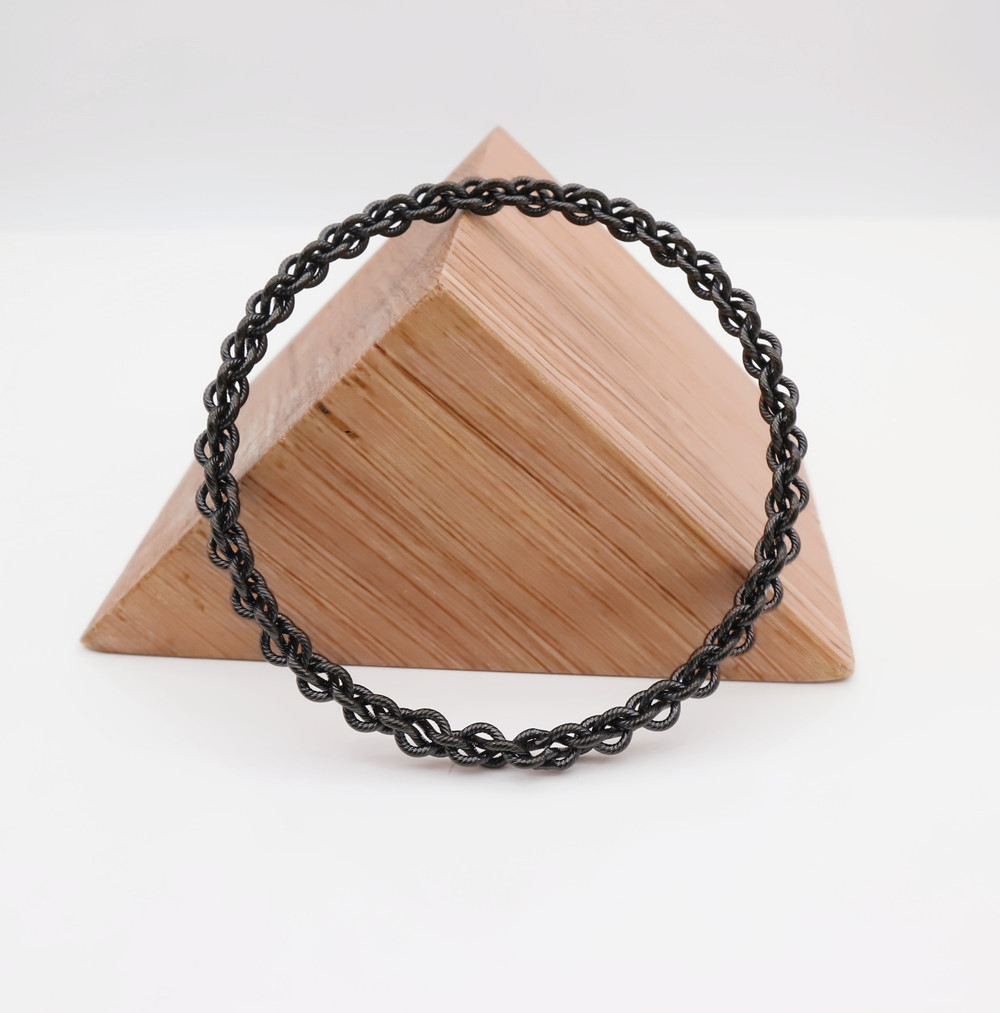 black stainless steel bangle