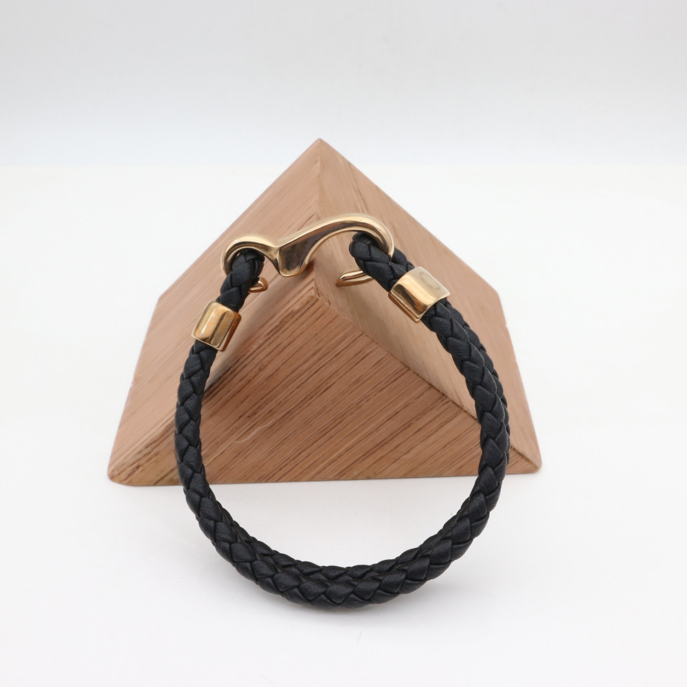 braided leather chain for man