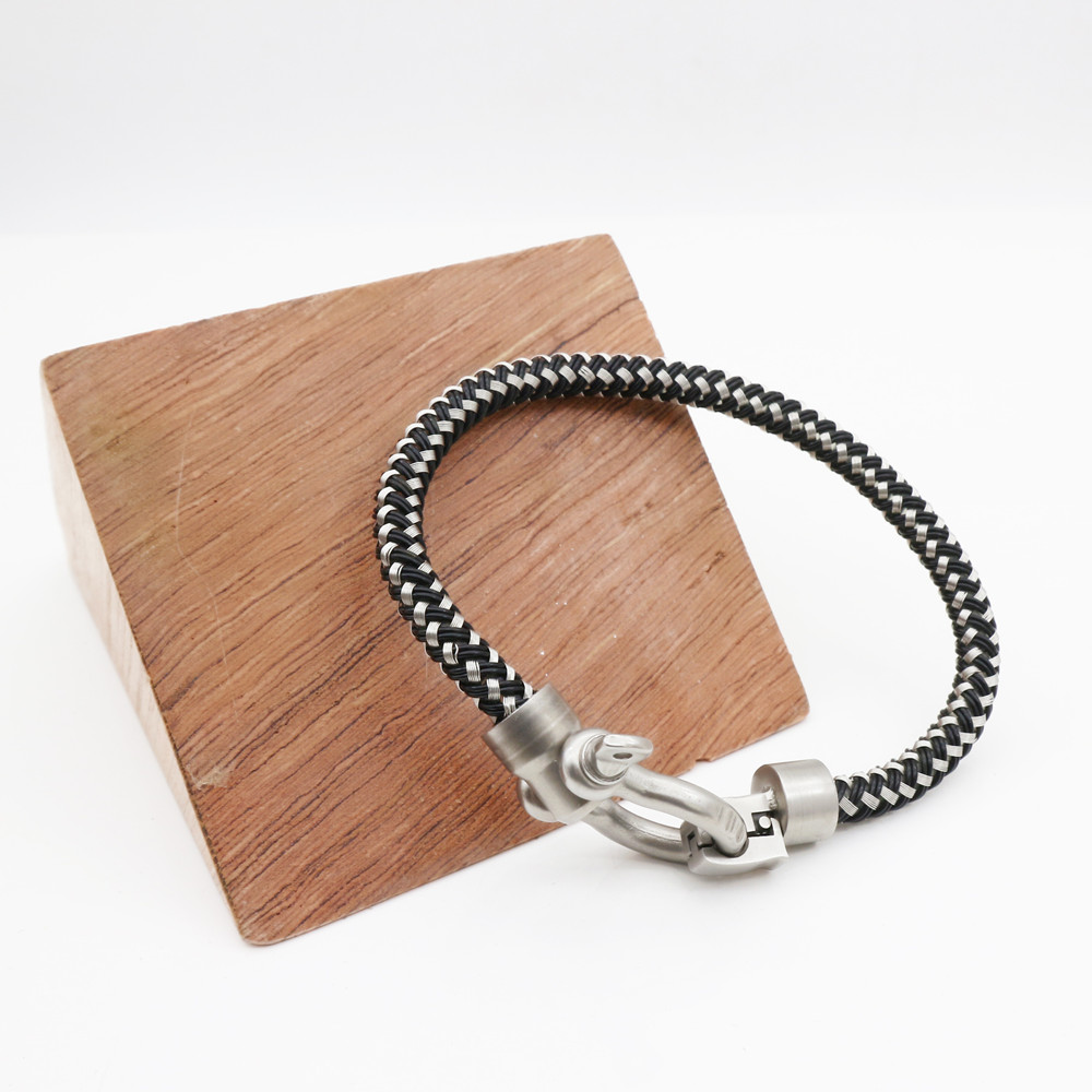 blank and white rope stainless chain