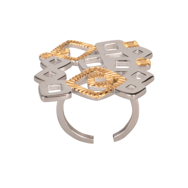 exaggerated stainless ring