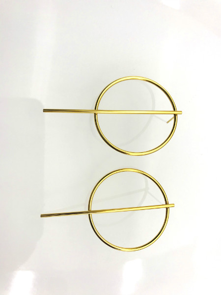 simple circle line earring in stainless steel